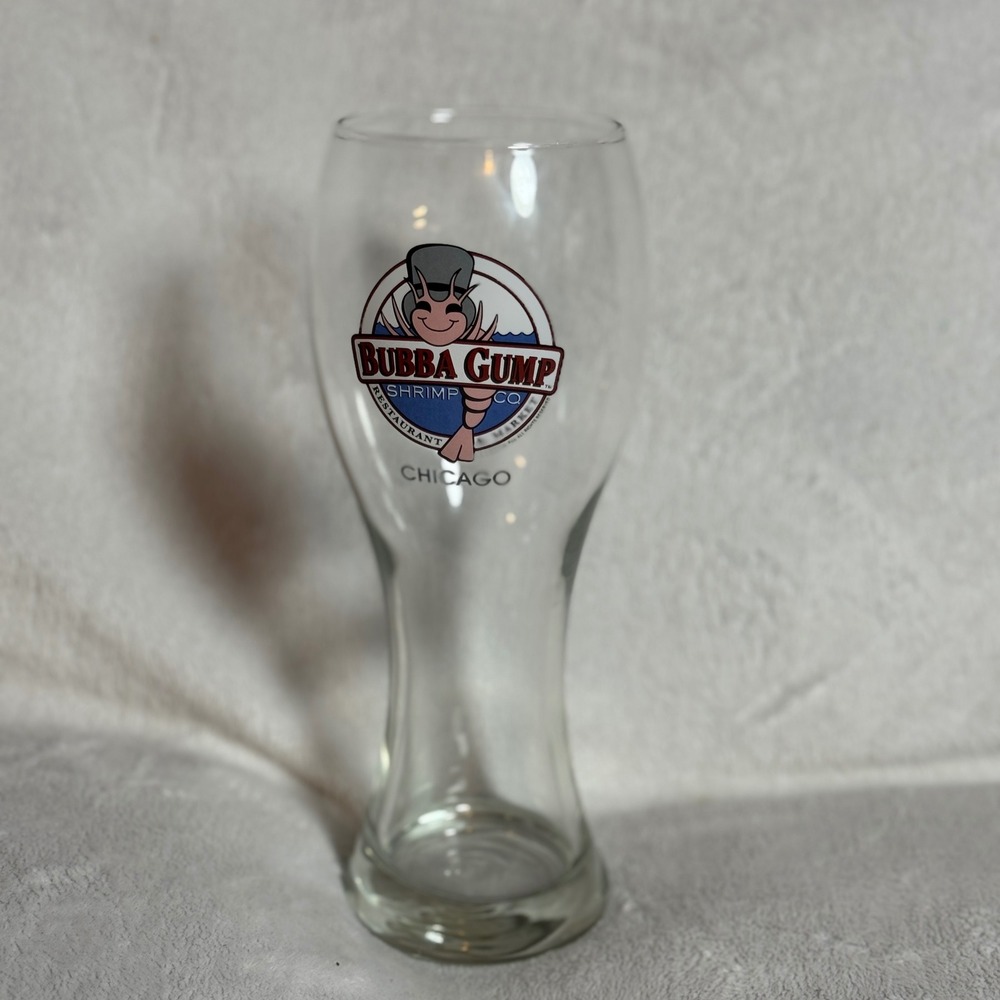 Bubba Gump Shrimp Co. Restaurant Chicago Pilsner Beer Glass 9" Tall